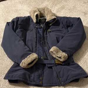 Nils Skiwear Navy Jacket with Faux Fur Trim